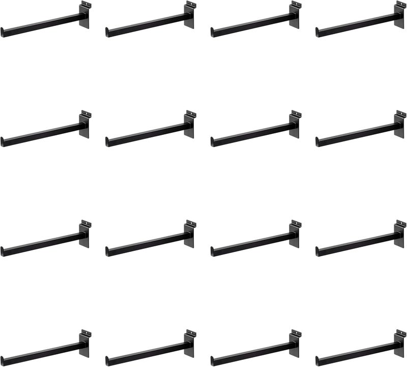 SINCHEEWAY 16 Pack Heavy Duty Tube Slatwall Shelf Brackets, Metal Tubular Slat Wall Brackets with Lip, Slatwall Accessories for Garage, Retail, and Home Storage (12 Inch) - Image 1